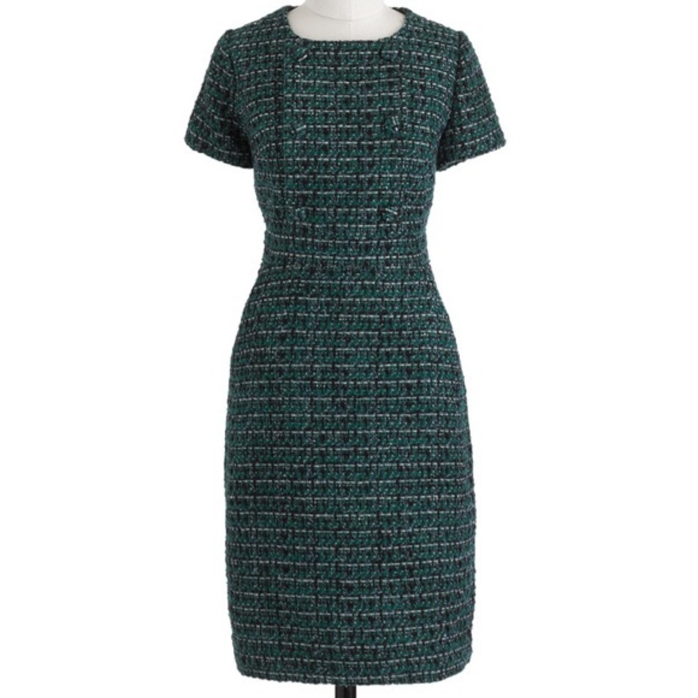 J. Crew Collection Emerald Tweed Dress